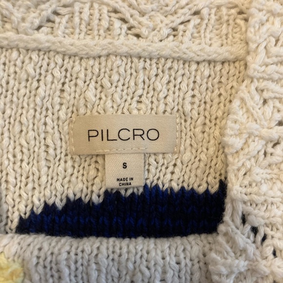 Anthropologie Multicolor Knit Tank Top in White, Yellow, Blue, Teal - Picture 6 of 6